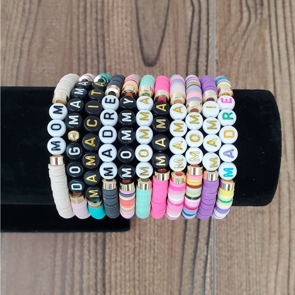 2 Mother’s Day Clay bead bracelets| Mother’s Day gift